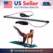 Restore Pilates Bar Reformer Kit w/Resistance Bands  Foot Straps Total Body