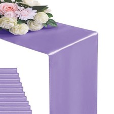 6Pack Table Runner 12 x 108 Inches Satin Silk Table Runner for Wedding,