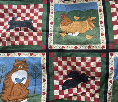 Maximum of Bric Folk Cats Animals Americana Checkerboard Country BTHY #53