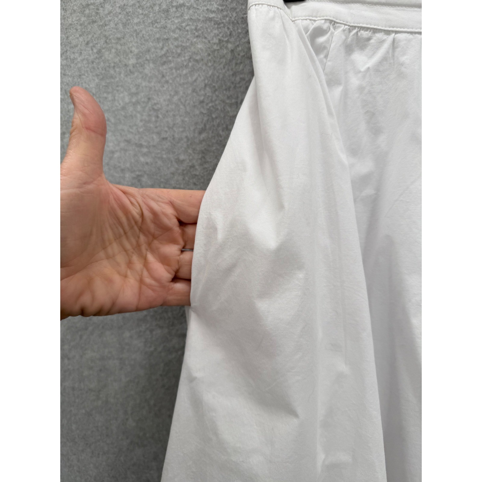 STAUD Eden Maxi Skirt Womens Small White Cotton Blend Drawstring Pockets Lined 5