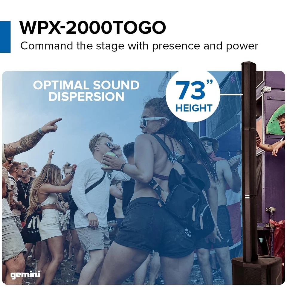 Gemini Sound WPX-2000TOGO - Portable Battery-Powered Modular Line Array Pro... - Image 2 of 4