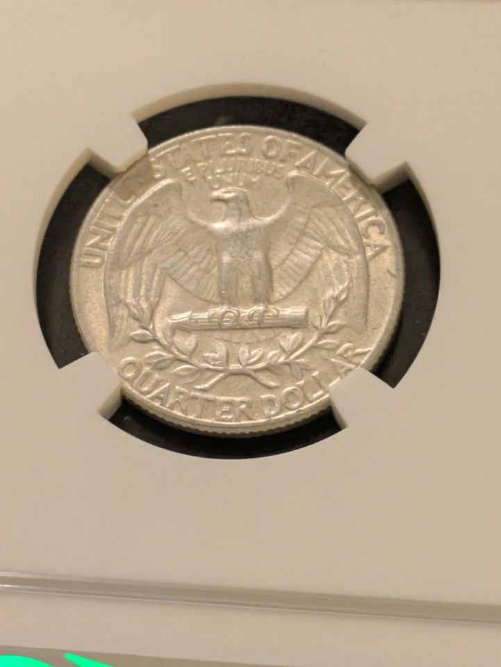 Lot of 2 1964 AU 55 NGC-CERTIFIED Washington Quarters 90% SILVER - Image 3 of 3