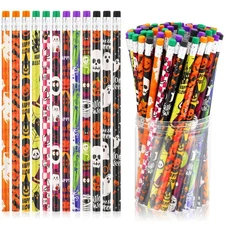 Chivao 240 Pcs Halloween Pencils Bulk with Eraser 12 Patterns Colorful Wood P...
