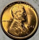 1945-P Lincoln Wheat Cent Penny GEM RED BU #2014