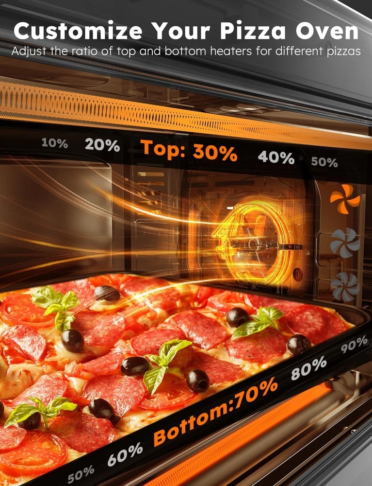 30Qt Stainless Steel Air Fryer Toaster Oven Grill Combo with 142 Presets