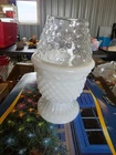 Fairy Lamp Vintage 1973 Avon Milk Glass Fairy Lamp Hobnail Candle Light Holder