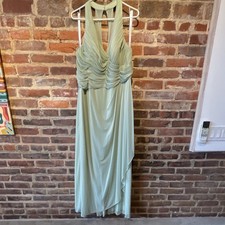Azazie Light Green Sleeveless Bridesmaid Dress Size C Regular Size