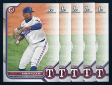 LOT 5X KUMAR ROCKER RC Rookie 1st 2022 Bowman Draft #BD164 RANGERS