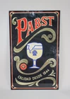 Vintage Glass Pabst Blue Ribbon Spanish Bar Sign "Calidad Desde 1844" 20" x 12