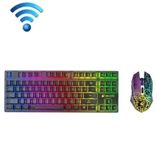 Ziyou Lang T87 Gaming Bright Wireless Keyboard and Mouse (Black)
