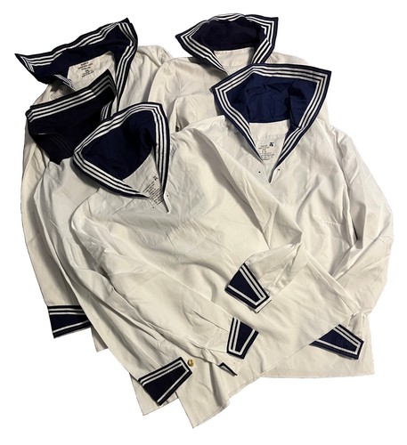5 pieces Bundeswehr navy board shirt sailor shirt long sleeve white with collar
