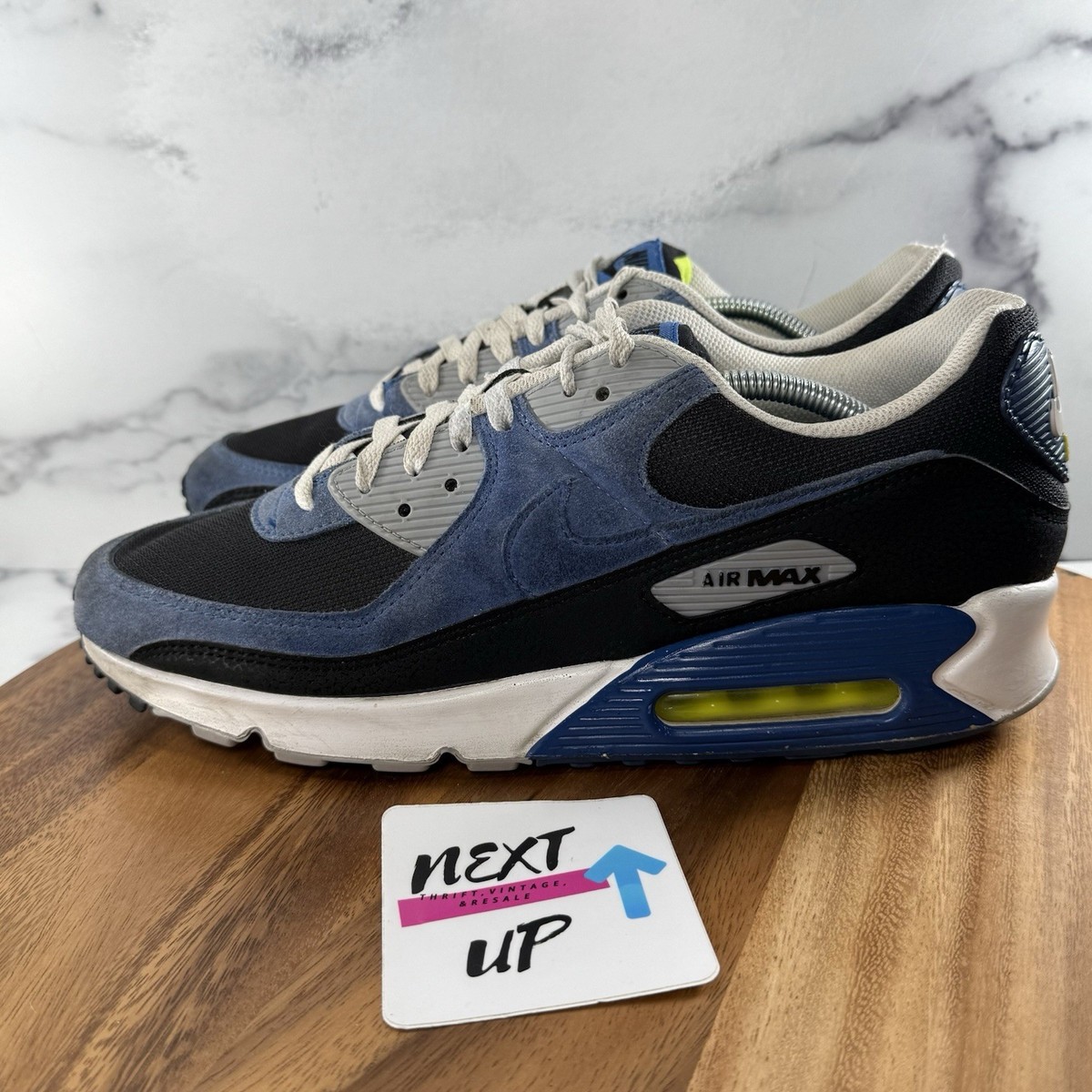 RARE 🚀 Size 12.5- Nike Air Max 90 SE Craft Shoes DM0029-001 White Grey Blue | eBay