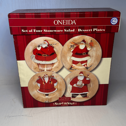 Oneida Super Size Santa Jennifer Garant Set of 4 8 1/4" Plate Dessert Plate - Picture 2 of 4