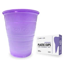 2000 PlastCare USA Purple Dental 5 Oz. Rinse Cups, Disposable Plastic Mouth Wash