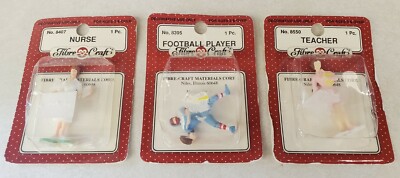 Vintage Fibre Craft NOS Miniature Figures Nurse Teacher Football Player