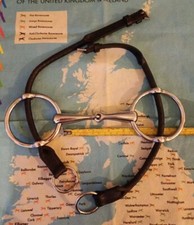 4 1/4" Hunting/ Running Pony Gag Bit With English Leather Cheeks. Excellent. 