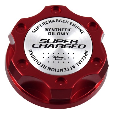 Red Oil Filler Cap With Super Charged Emblem For Chrysler Jeep Dodge Ram Mopar