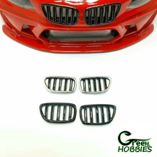 RC 1/10 BMW M2 F22 Front Grille Kidney 2pcs Black/Chrome Scale Body Drift Car