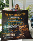 To My Daughter Blanket Gift From Mom Velveteen Plush Fleece Blanket