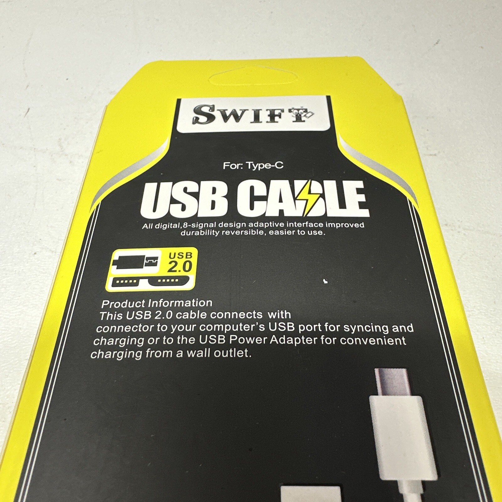 Lot Of 3 New SWIFT USB Type - C Charging Cable 5 Foot - White