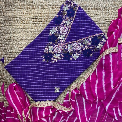 Blue Leheriya Salwar Kameez Indian Suit For Women Punjabi Suits Wedding Dress | eBay Blue Leheriya Salwar Kameez Indian Suit For Women Punjabi Suits Wedding Dress | eBay