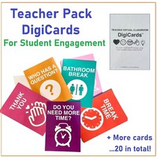 Teacher Virtual Classroom DigiCards for Online Classroom Engagement Interaction