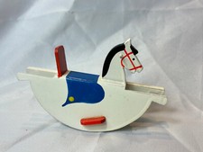 Vtg Handmade Dollhouse Toy Rocking Horse East Germany Painted Wood Folk Art