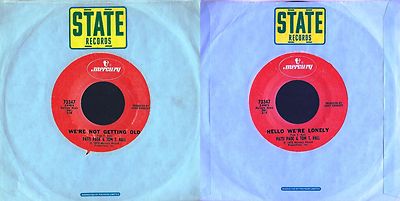 45 GIRI PATTI PAGE AND TOM T. HALL    WE'RE NOT GETT OLD / HELLO WE'RE LONELY