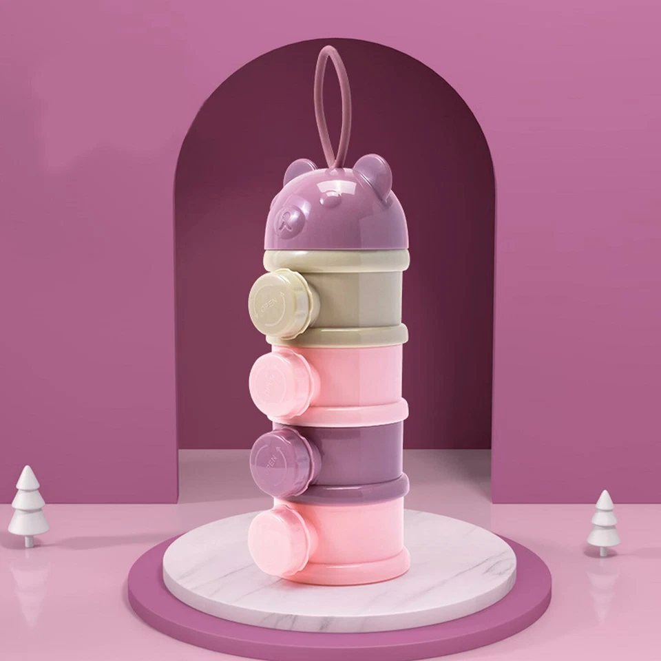 New 4 Layers Baby Formula Dispenser Travel Milk Powder Storage Box Food Containe - Image 2 of 4