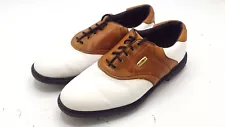 FootJoy SuperLites Men's Brown White Leather Golf Cleats Shoes 58049 Size 10 M