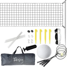 Tokesea - Badminton and Volleyball Training Equipment Combo Kit, Multi-Sport Net
