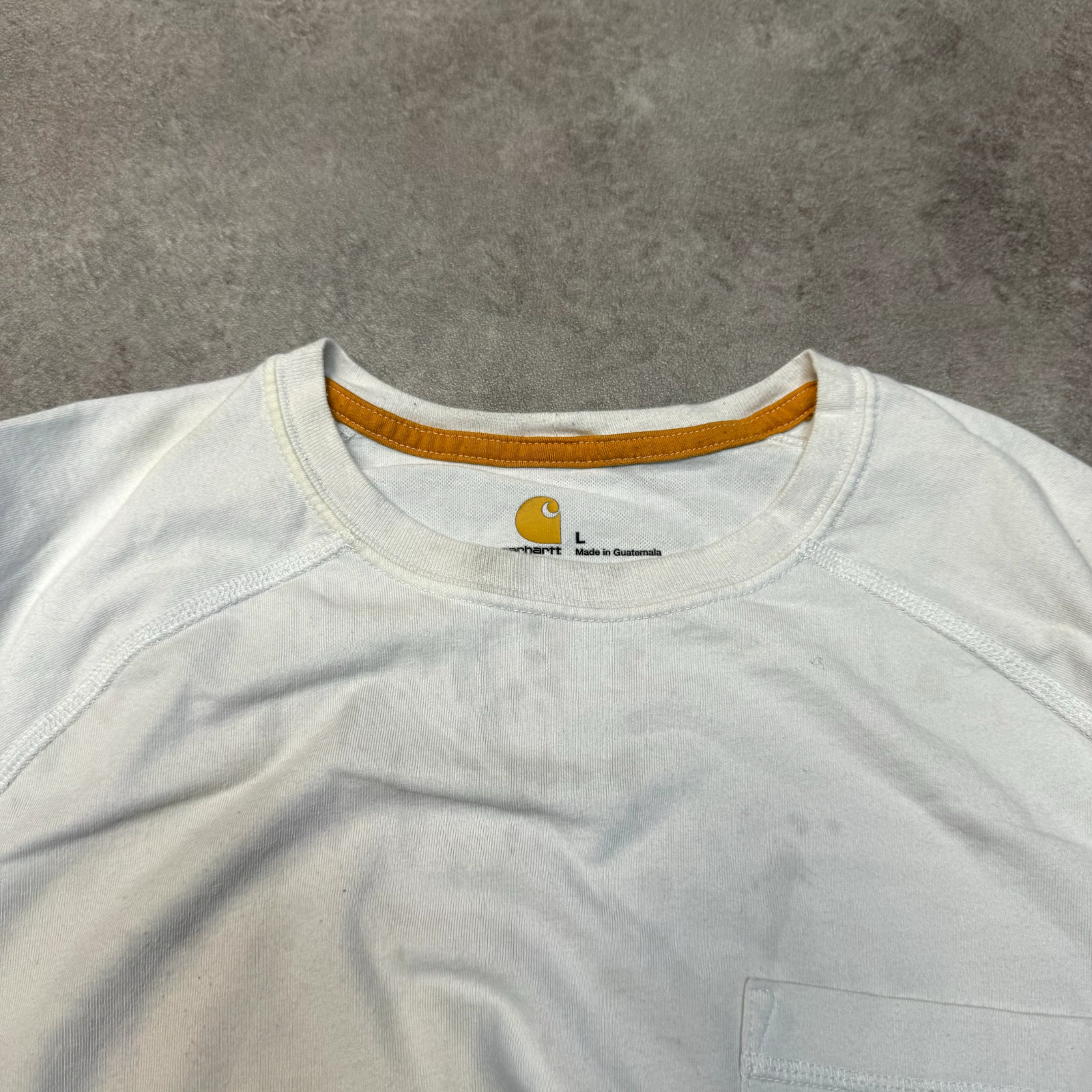 Carhartt T-Shirt Mens Y2K Short Sleeve Pocket Workwear Tee, White, Large image 6