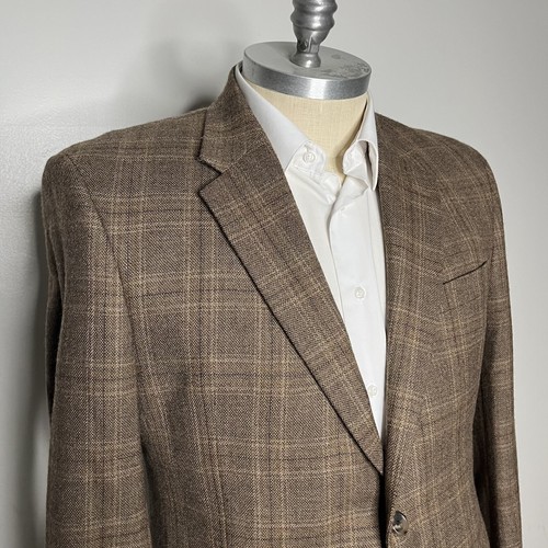 Chaqueta Blazer Abrigo Deportivo Jos A Bank Para Hombre 44R Marrón Lana Cuadros 2 Botones - Imagen 2 de 11