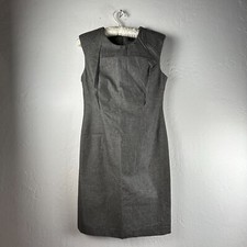 Banana Republic Women's Shift Mini Dress Sleeveless Gray Petite 6P Back Zip New