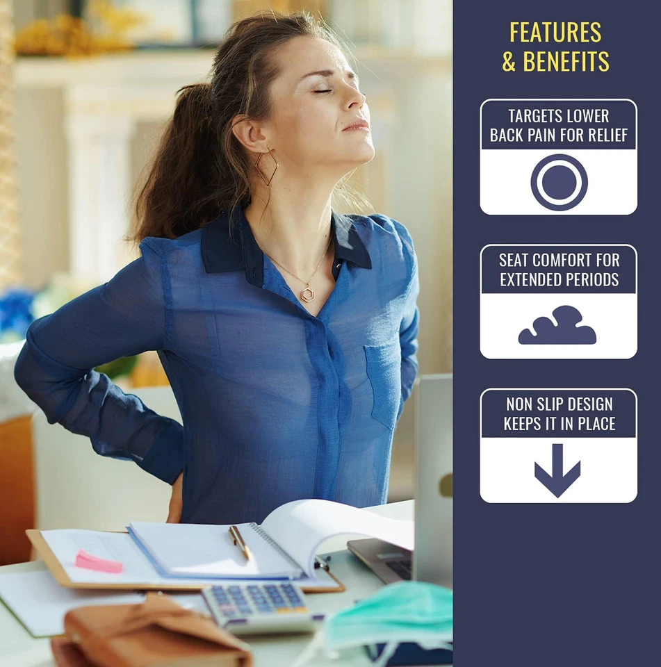 Almofada de assento de escritório de carro cunha para Subaru cóccix firme suporte ortopédico PG - Imagem 3 de 4