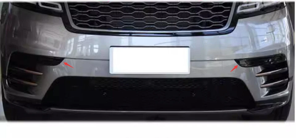 For Range Rover Velar 2018-2024 Glossy Black Front Bumper Fog Light Cover Trim - Image 4 of 4
