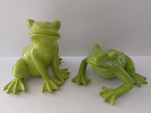 Frosch Frösche Fisch Paket Deko Figur 6Teile 5 stück grün + 1 Fisch in gelb - Bild 11 von 13