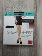 NO NONSENSE GREAT SHAPES SIZE B MIDNIGHT BLACK SHEER TOE PANTYHOSE CB9
