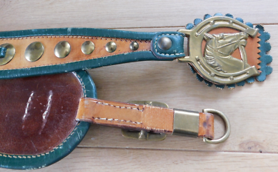 Ancien Harnais Cuir Cheval / Engrenage – Pour Déco Ferme Western, Pour Pièces