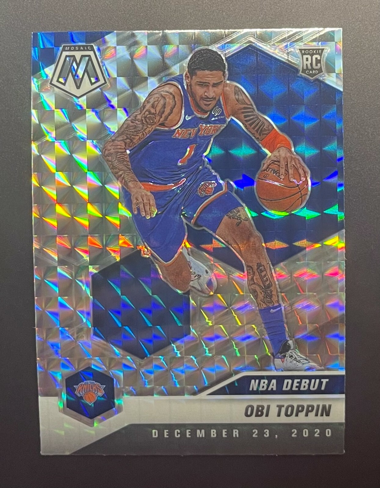 Obi Toppin Rookie 2020-21 Mosaic Silver Prizm Parallel NBA Debut #273 RC