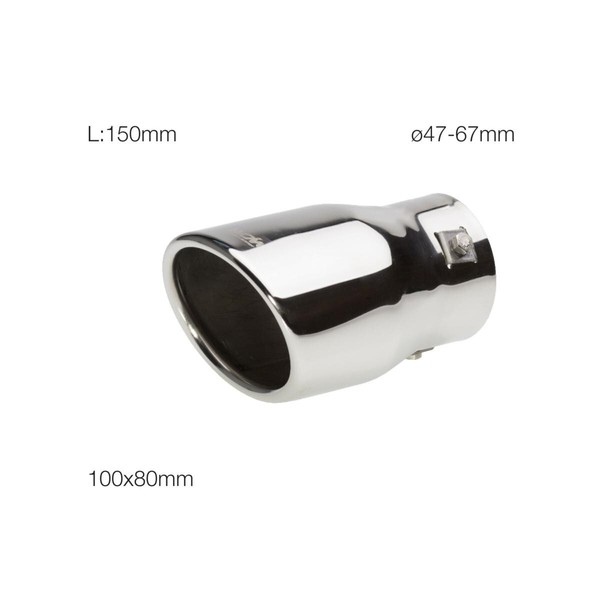 Simoni Racing EndschalldäMpfer Oval Edelstahl Inox 100X80Mm Hinten-image