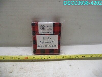 QTY=3: Red & Black Buffalo Plaid Cotton Fabric by Loops & Threads 10631315