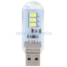Portable USB 3 LED SMD Touch Switch Night Card Lamp Camping Reading Light White