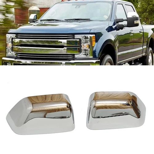 US Chrome Side Top Half Mirror Cover Trim Fit 2017-2022 Ford F250 350 Super Duty
