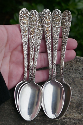 Set of 6 Vintage Stieff Rose Sterling Silver Teaspoons 161.2g | eBay