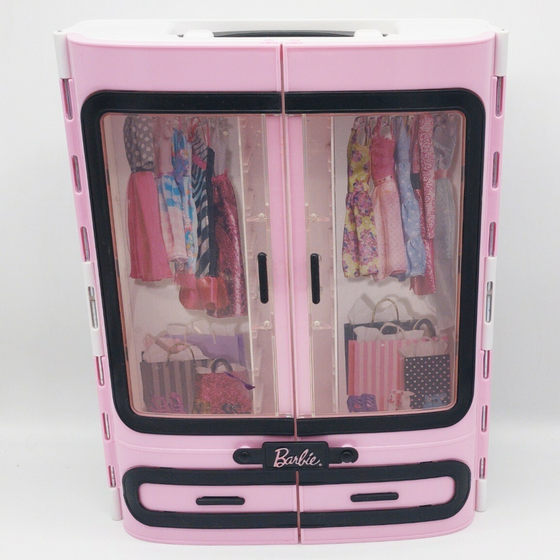 Barbie Pink Wardrobe Closet With Handle Hard Plastic Carrying Case 2015 Mattel