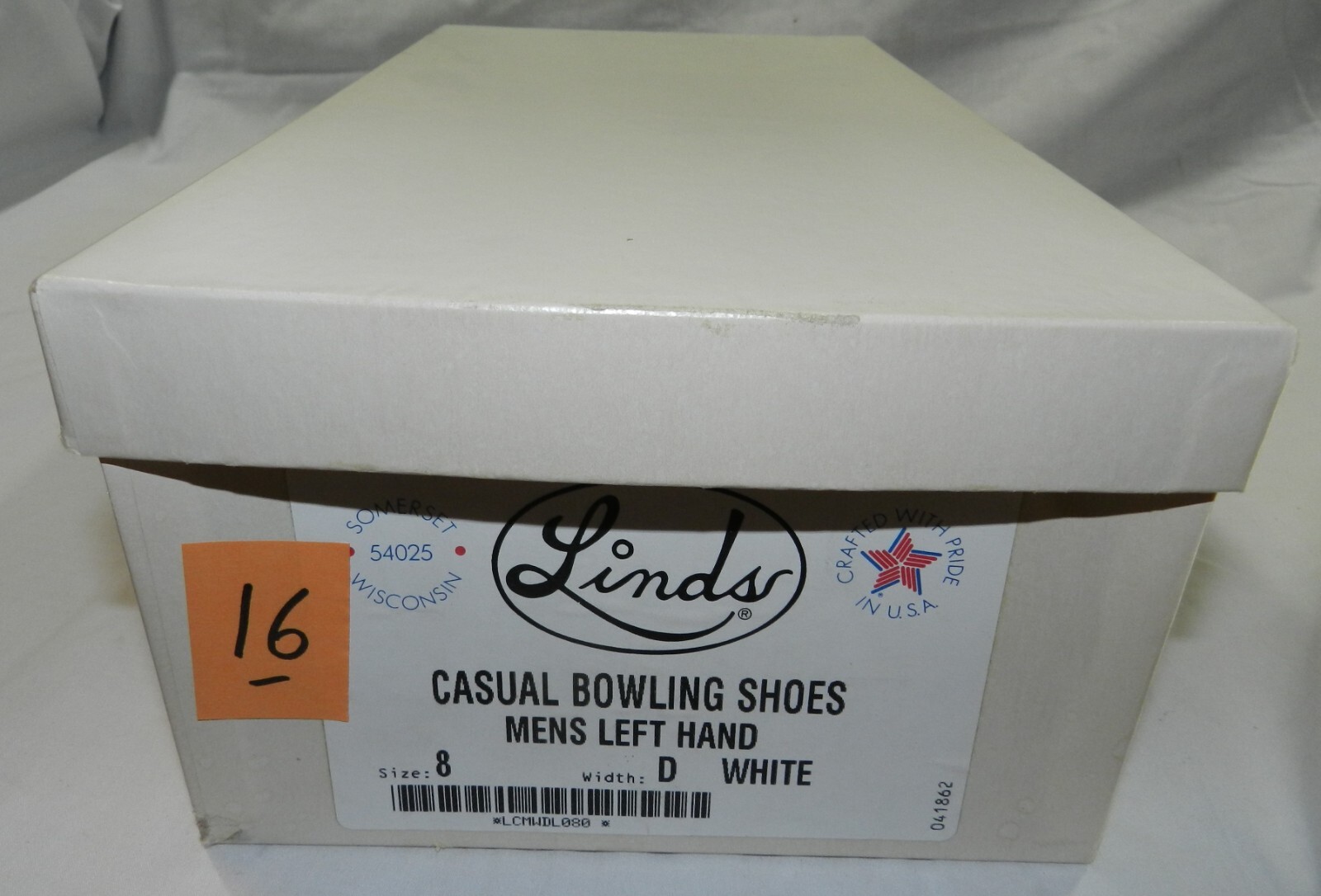 Lotto 16 Scarpe da bowling casual Linds nuove con scatola Uomo LH 8 D Bianco