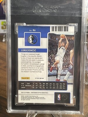 2021 Optic Contenders Luka Doncic 86 Season Ticket Silver Prizm