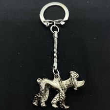 POODLE DOG MINIATURE FIGURINE KEYCHAIN VTG Dog METAL