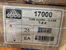(24) EPCO 17000 4 Ft (48") Clear Unbreakable Lexan Polycarbonate T8 Tube Guards